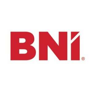 Logo de BNI en rouge avec une barre blanche inclinée dans la lettre "N"